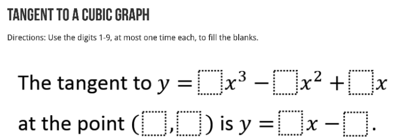 In any app below, enter coefficients and move the point around to make the statement in this picture true. How many solutions can you find?