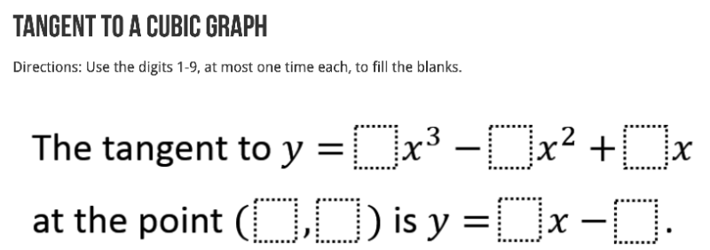 In any app below, enter coefficients and move the point around to make the statement in this picture true. How many solutions can you find? 