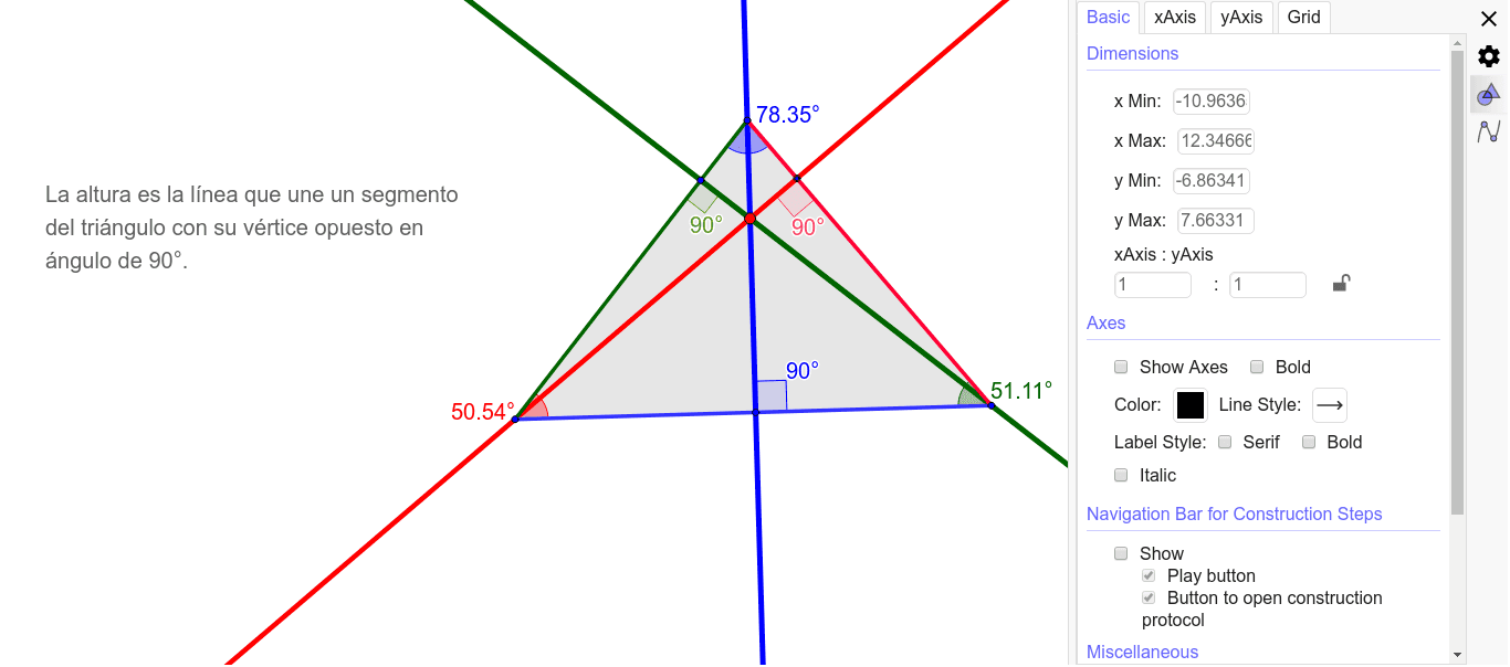 Alturas de un triángulo GeoGebra Alturas de un triángulo GeoGebra