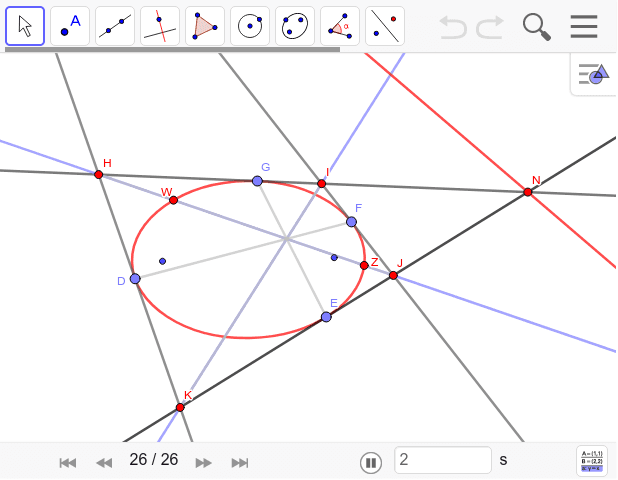 四角形に内接する楕円の作図 Geogebra