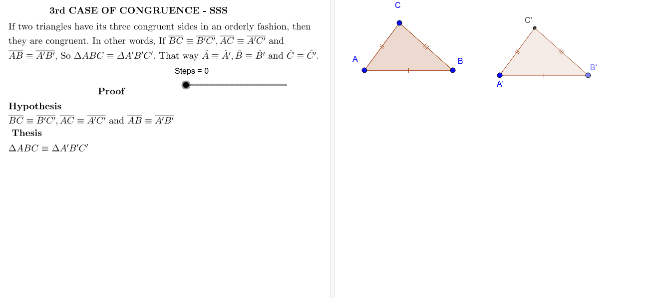 Triangle Congruence Cases GeoGebra