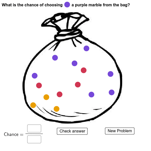 Probability of Counters in a Bag GeoGebra
