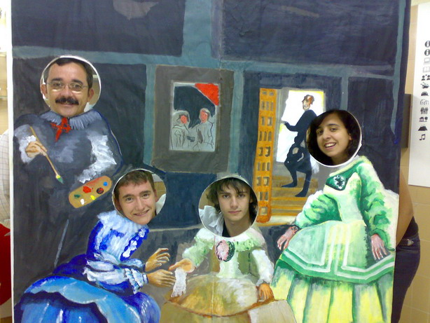 El profesor y algunos alumnos como protagonistas del cuadro Las Meninas de Velázquez