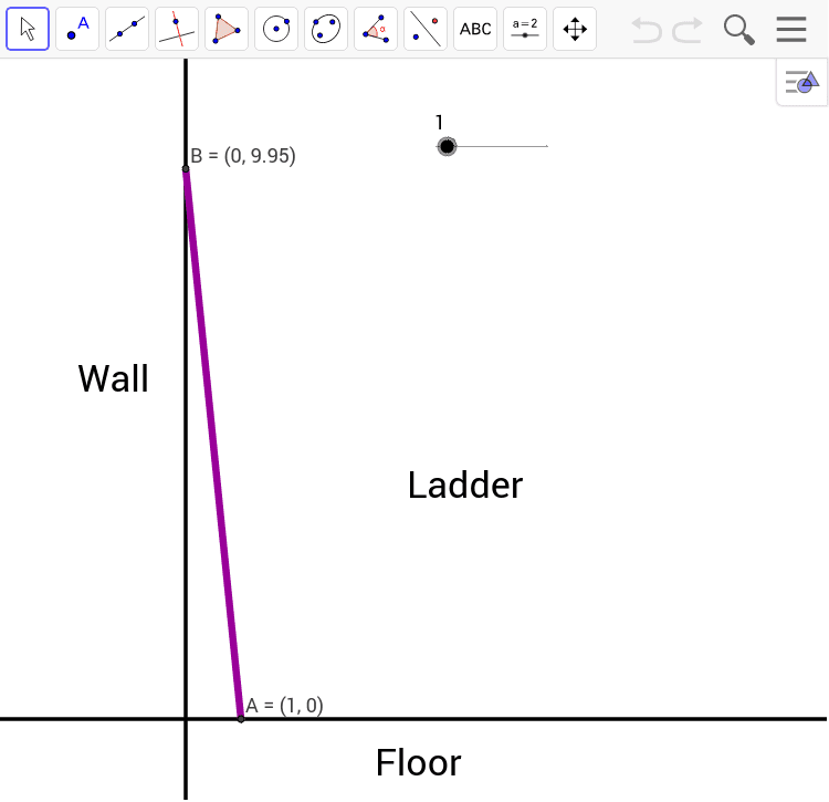 Sliding Ladder GeoGebra