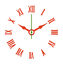 Eine Uhr mit besonderen Zeichen - weißt du trotzdem, wie spät es ist?