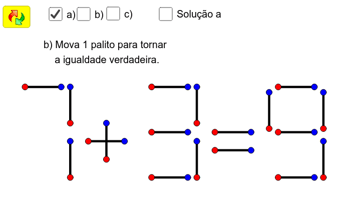 Jogo de lógica. em cada tarefa, mova um palito de fósforo para