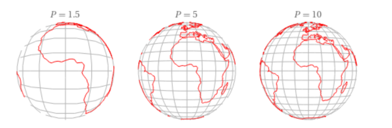 P je vzdálenost středu promítání od sféry jednotkové velikosti.
Zdroj: 
[url=https://www.wolframalpha.com/input/?i=vertical+perspective+projection]vertical perspective projection - Wolfram|Alpha[/url]
