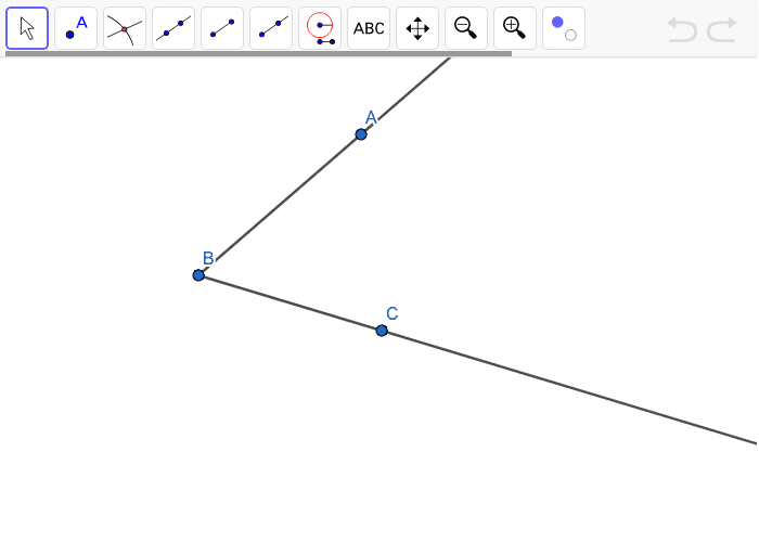 Angle ABC is acute.