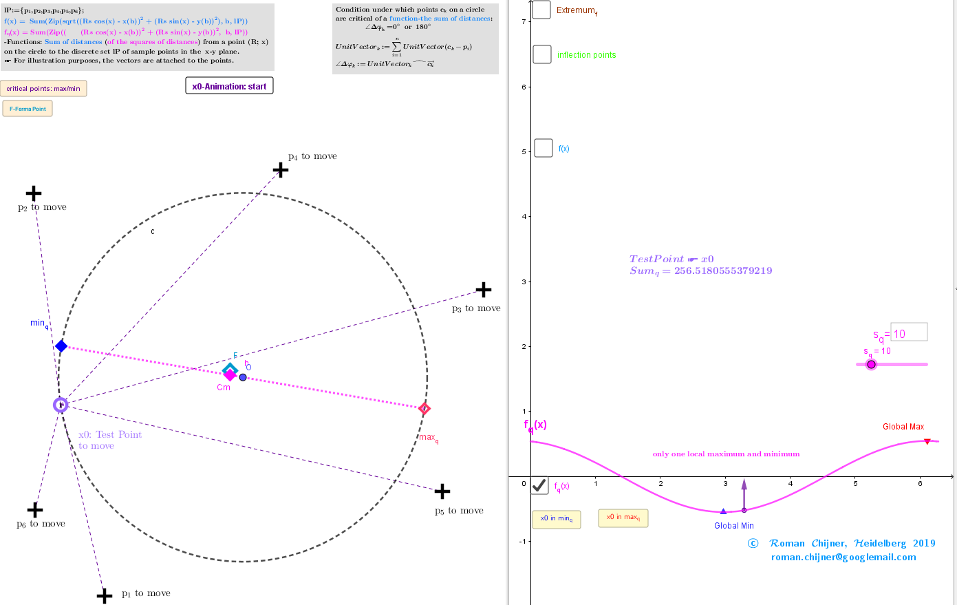                                 Geometric Centers in restricted  region(circle)