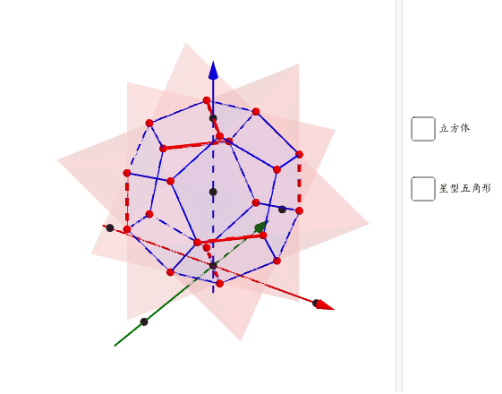 立方体から正12面体を作る – GeoGebra