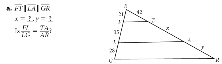 Solve for the missing variables.