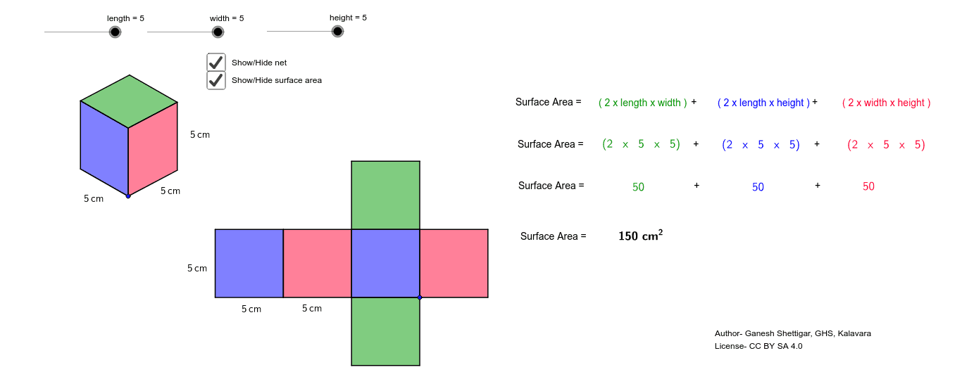 Surface Area of Cube – GeoGebra