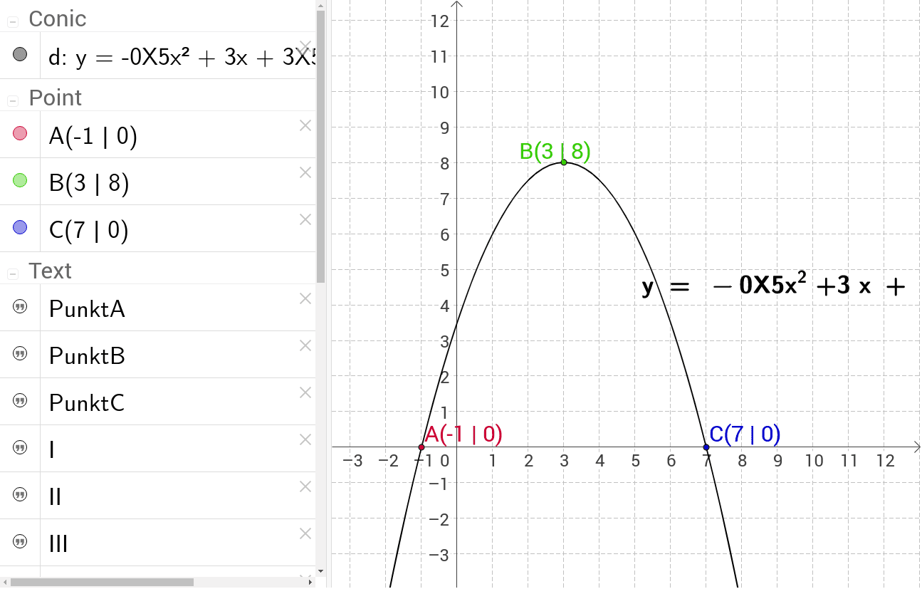Gleichung Einer Parabel Bestimmen Mit 3 Punkten Parabel durch 3 Punkte bestimmen – GeoGebra