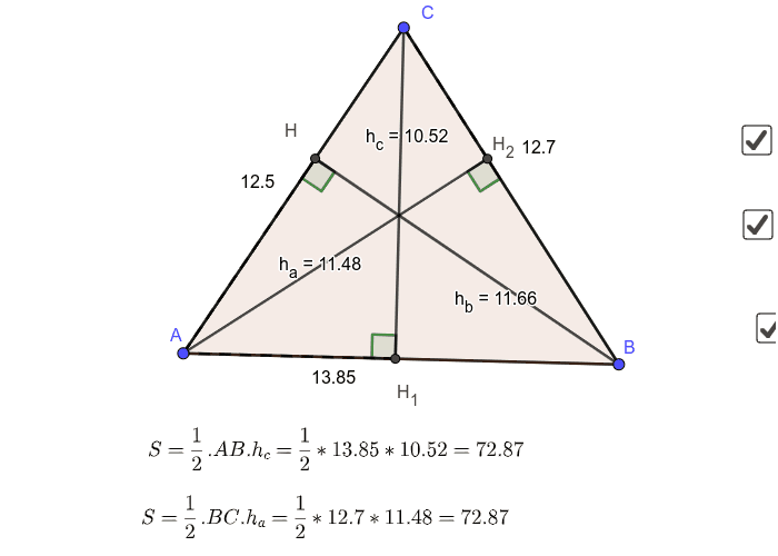 Лице на триъгълник – GeoGebra