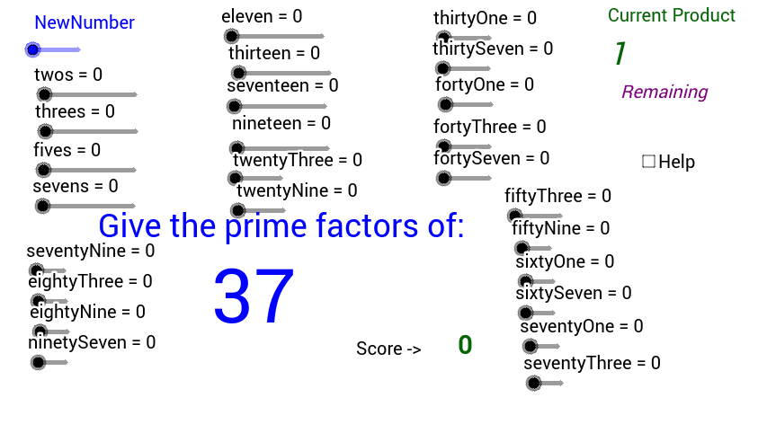 Use the bars to try and find out the factors that make up the number in blue