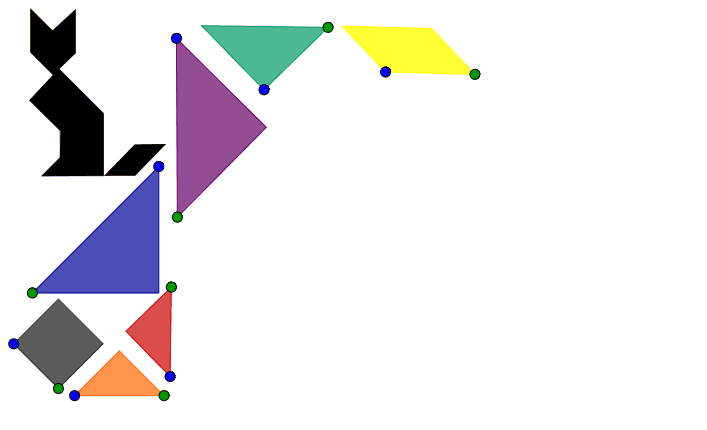 Tangram Sitting Cat Shape and Solution