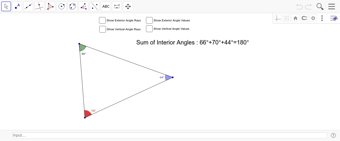 Triangle Exterior Angle Angle Sum Geogebra