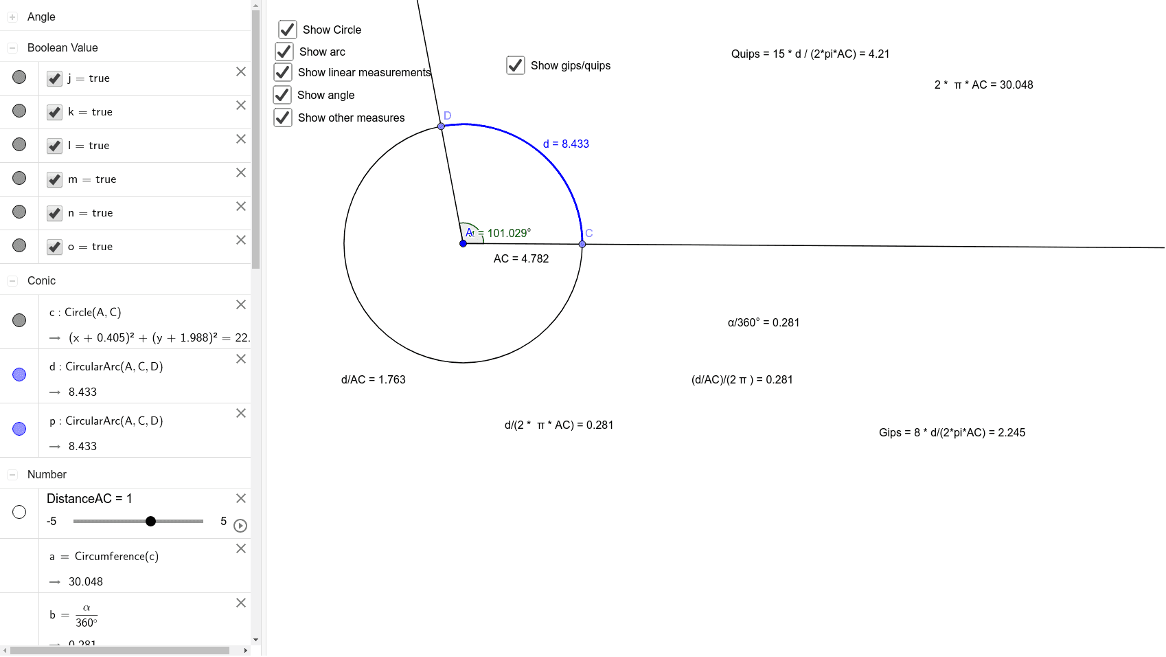Protractor Applet GeoGebra