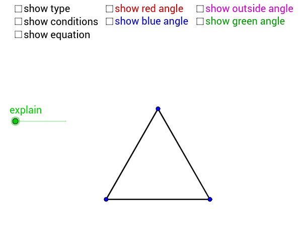 Triangle Names And Angle Sum Interior And Exterior Geogebra