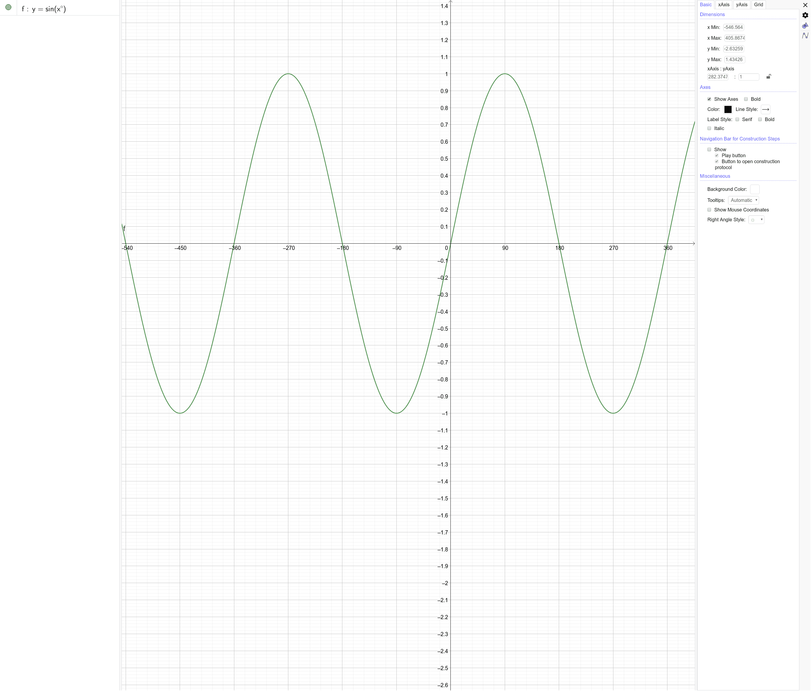 Sine Graph – GeoGebra