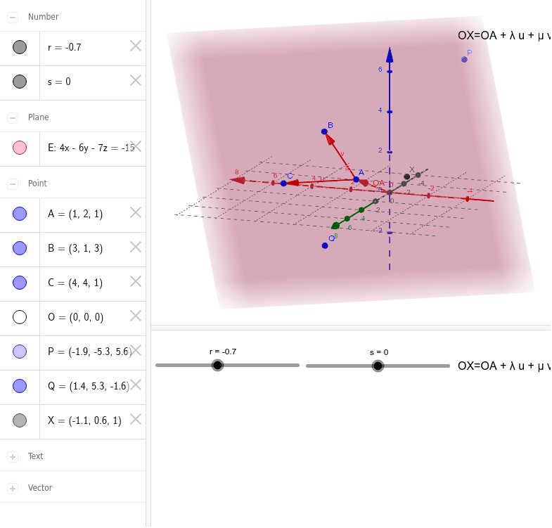 Parameterdarstellung der Ebene - Stütz- und Spannvektoren