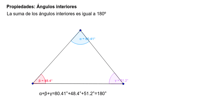 Propiedad ángulos Interiores De Un Triángulo Geogebra