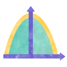 Algebra illustration featuring a computer displaying graph of a mathematical function.