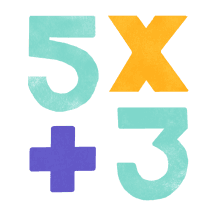 Illustration of numerical operations in math featuring a calculator.